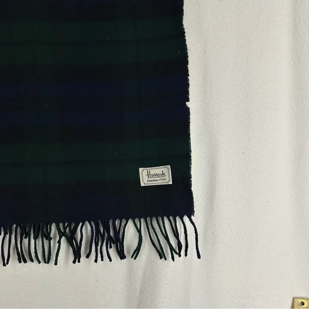 Harrods Plaid Scarf Men’s Green & Black
